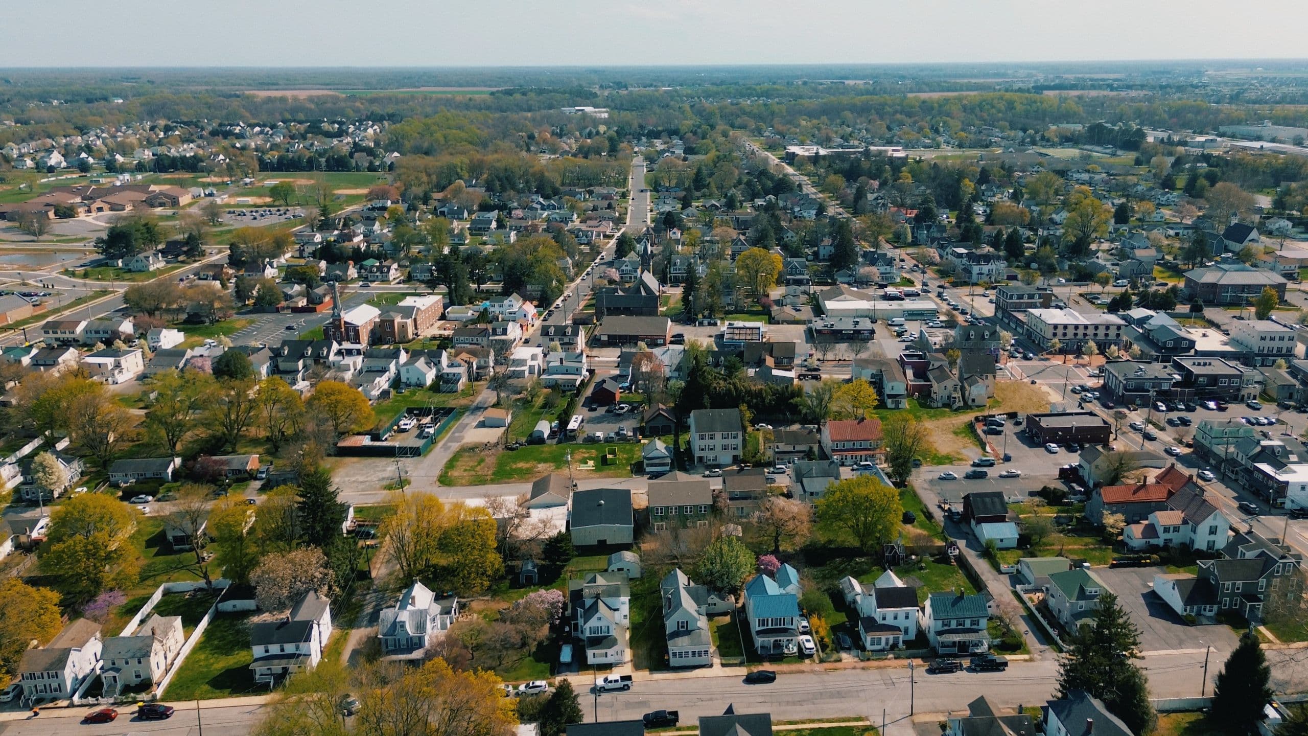 A photograph of house lined streets in Middletown, Delaware.