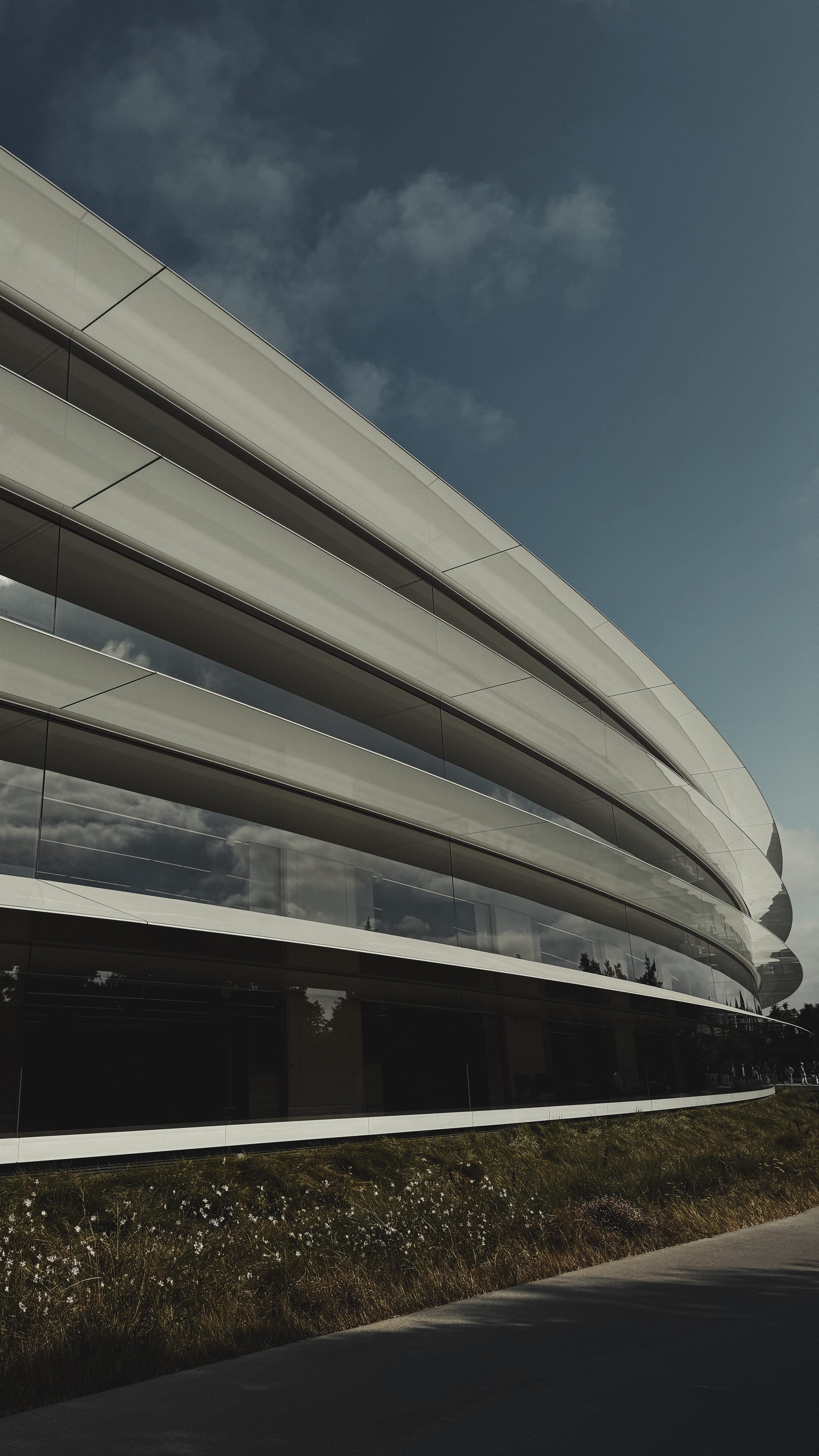 A photograph of the exterior of Apple Park.