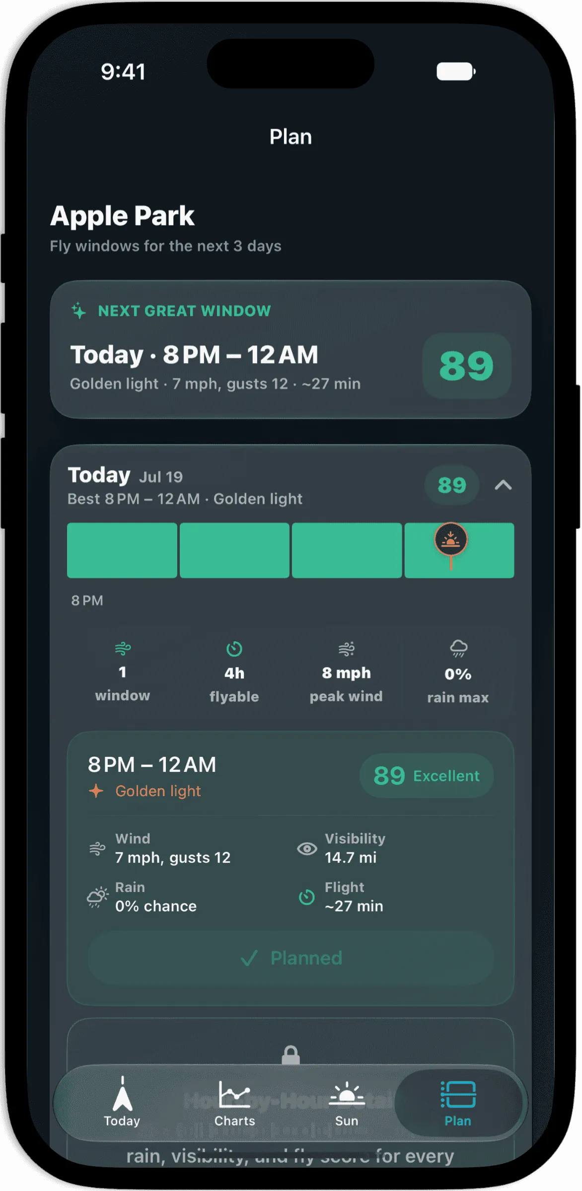 Flyby Plan tab